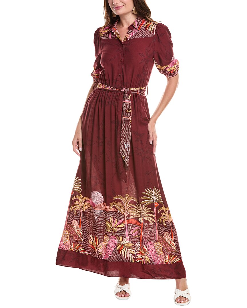 Garrie B Tie Waist Maxi Dress In Red