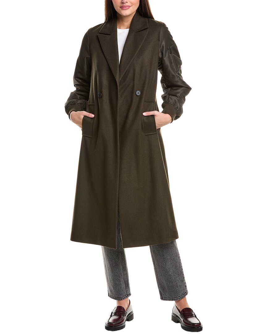 Allsaints Paulah Wool & Cashmere-blend Coat In Green