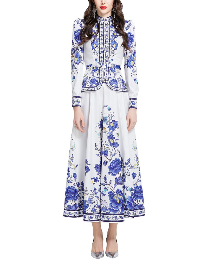 Kaimilan 2pc Shirt & Maxi Skirt Set In Blue