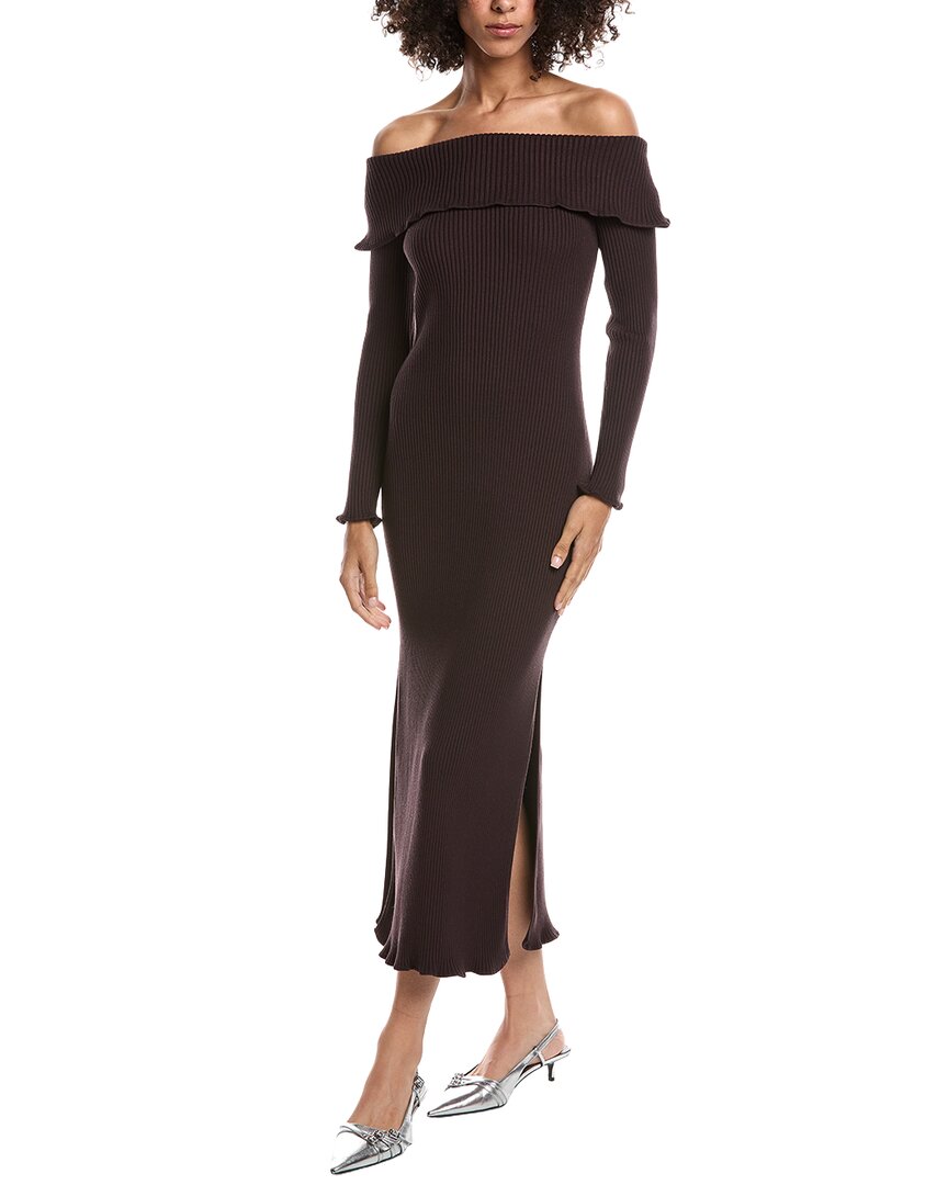 Amur Meadow Lettuce Edge Midi Dress In Red