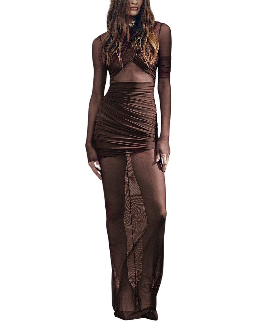 Adele Berto Maxi Dress In Brown