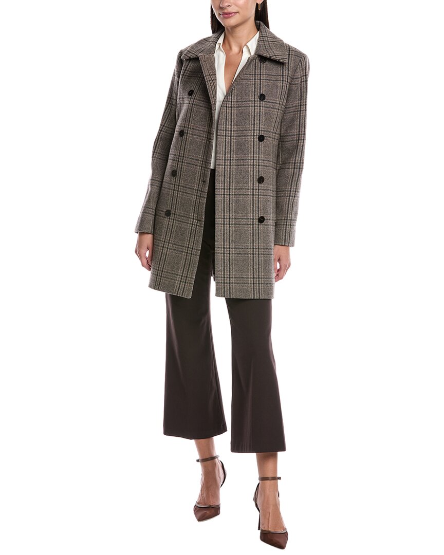 Theory Wool-blend Coat In Brown