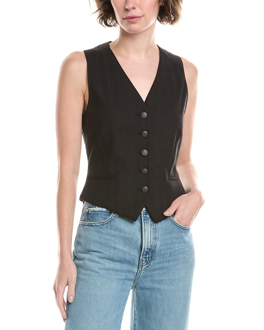 Rag & Bone Cressida Linen-blend Vest In Black