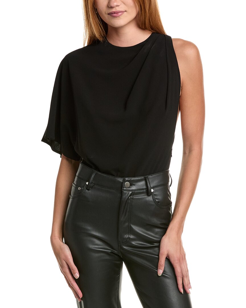 Bardot Halsey One-sleeve Bodysuit In Black