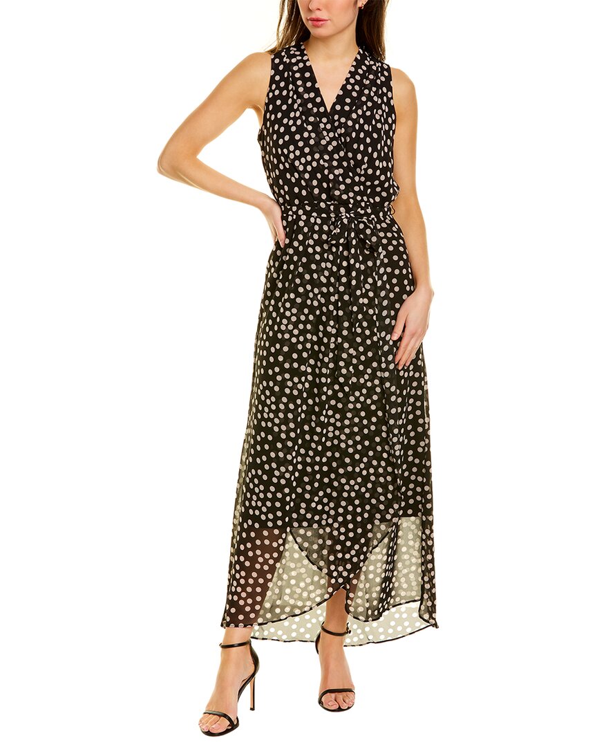 Donna Ricco Sleeveless Printed Maxi Dress In Black