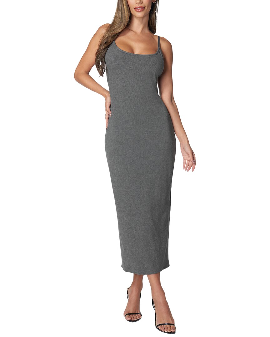 Bebe Donna Ricco Ribbed Midi Dress In Gray