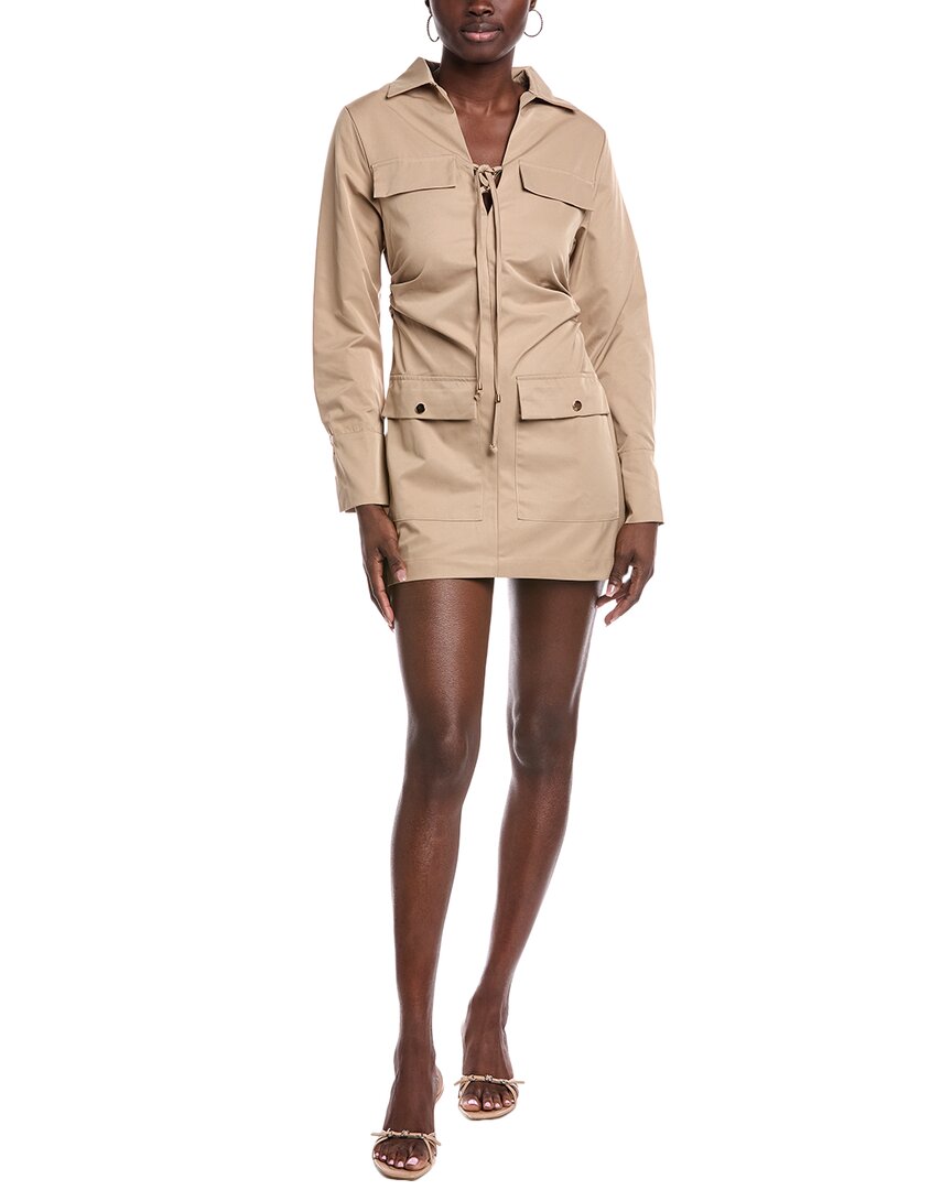Jl Luxe Ruched Mini Dress In Brown