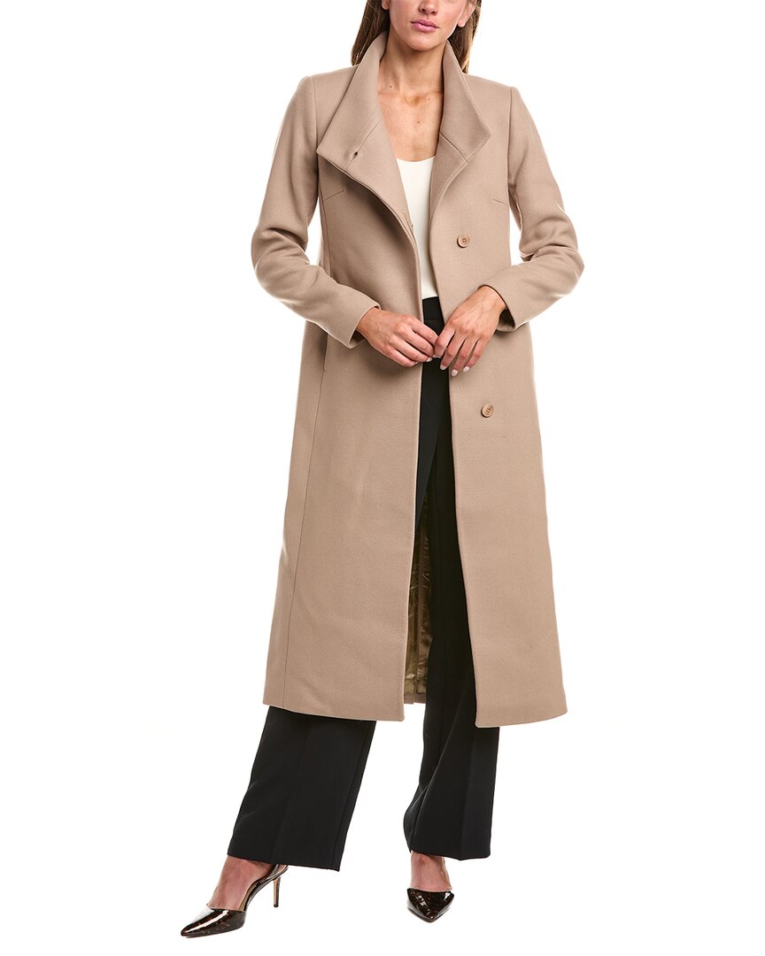 Reiss Nrd Mischa Wool-blend Blend Long Length Coat In Brown