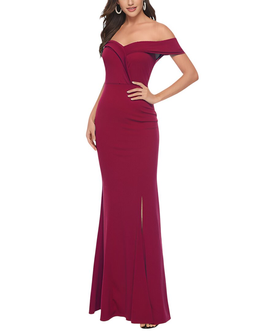Kayla Paris Maxi Dress In Burgundy