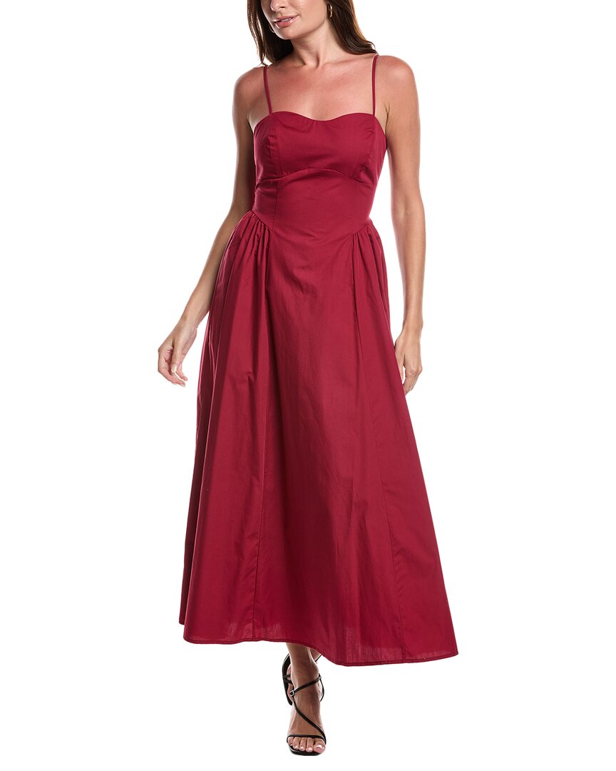Laundry By Shelli Segal Olivia Sweetheart Midi Dress In Red