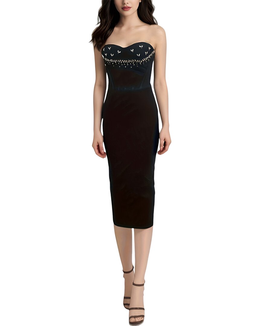 Amina Glam Midi Dress In Brown