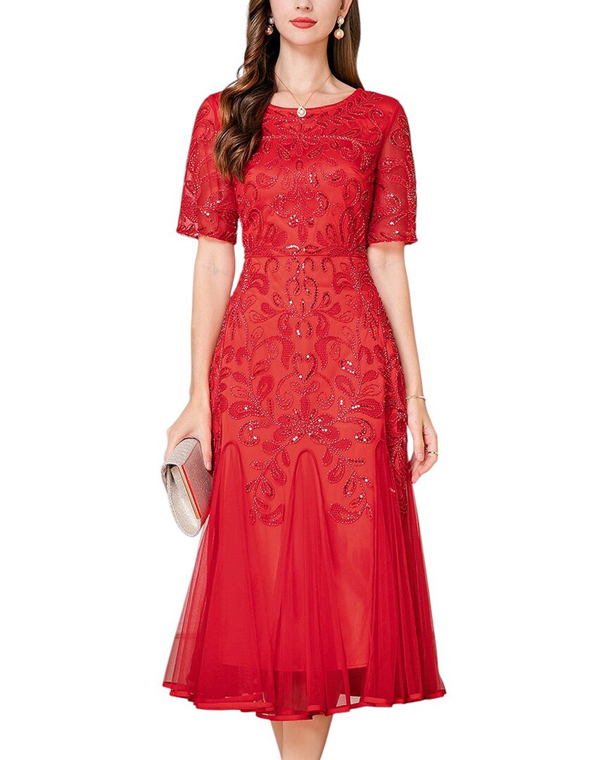 Lebrin Atelier Midi Dress In Red