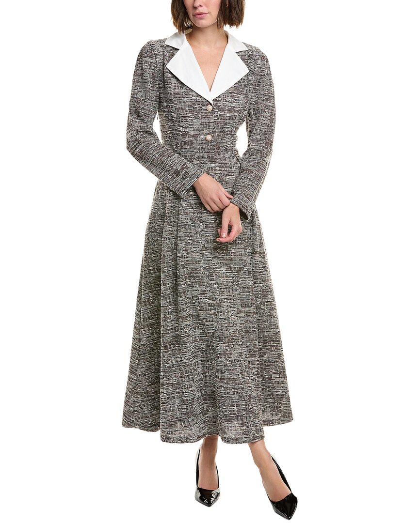 Pascale La Mode Tweed Maxi Dress In Gray