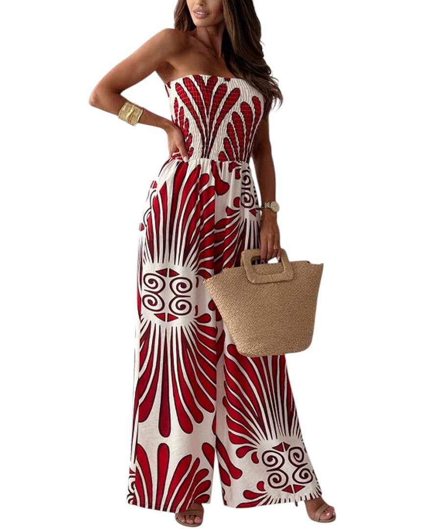Vera Dolini Jumpsuit In Burgundy