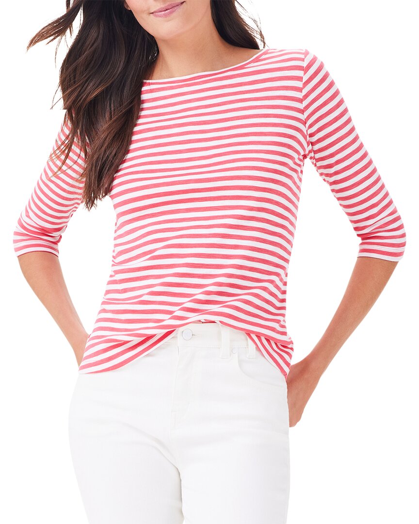 Nic + Zoe Nic+zoe 3/4 Sleeve Stripe Boat T-shirt