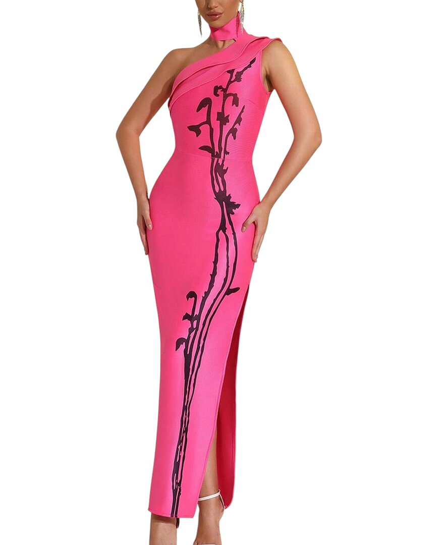 Amina Glam Maxi Dress In Pink