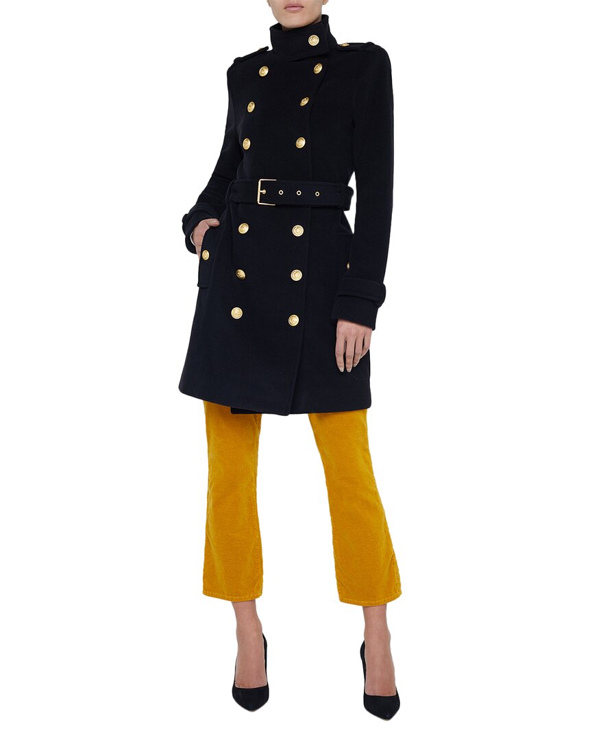L Agence L'agence Nalini Long Wool-blend Military Coat In Black