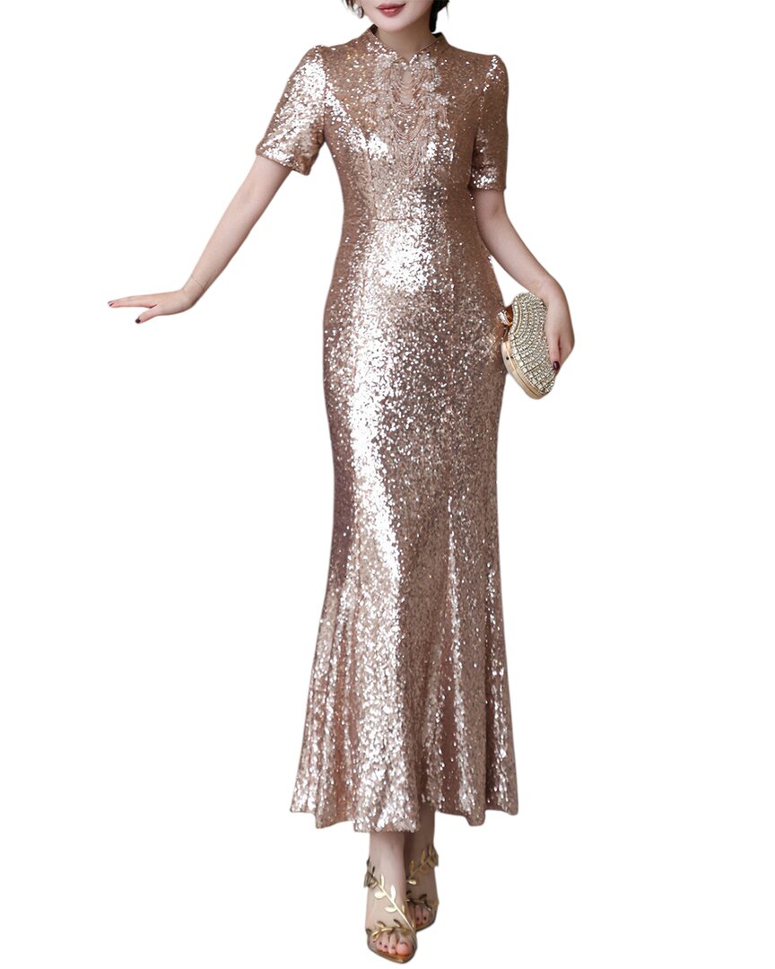 Lanelle Midi Dress In Gold