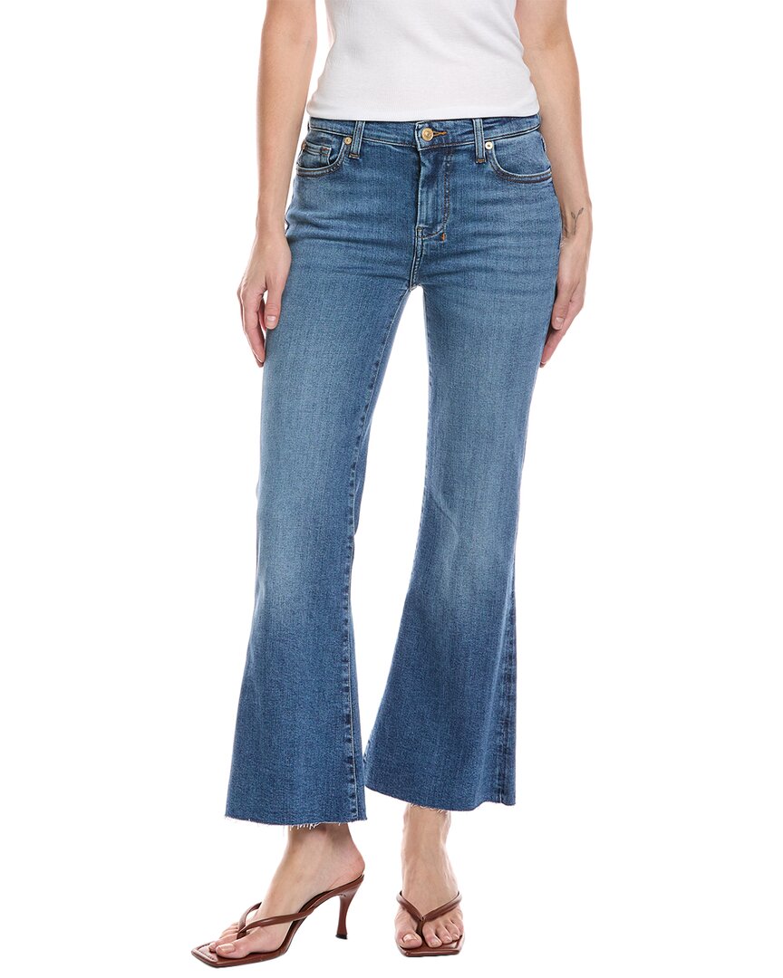 7 For All Mankind Slim Illusion Cropped Dojo Yuma Jean In Blue