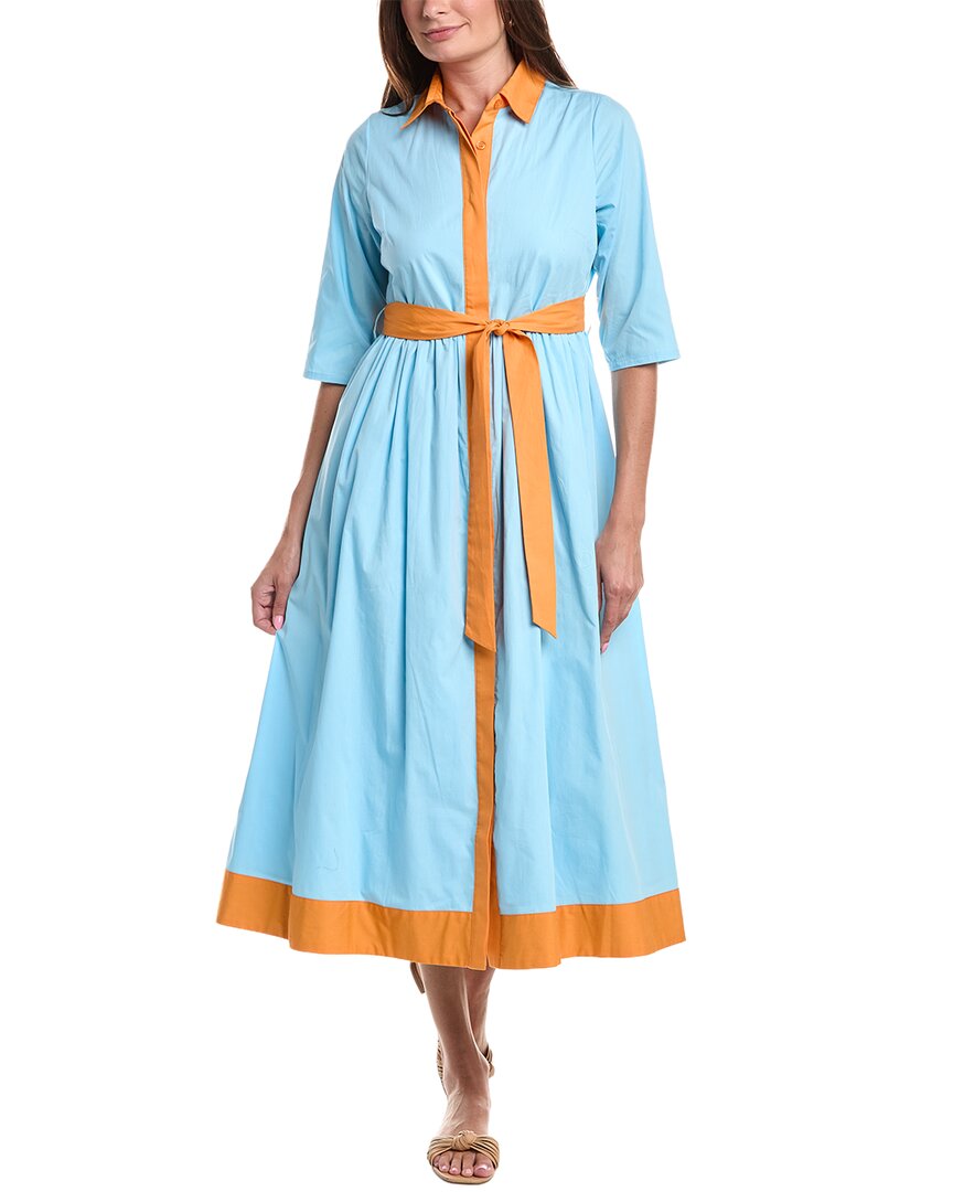 Hermoza Francesca Belted Maxi Dress In Blue