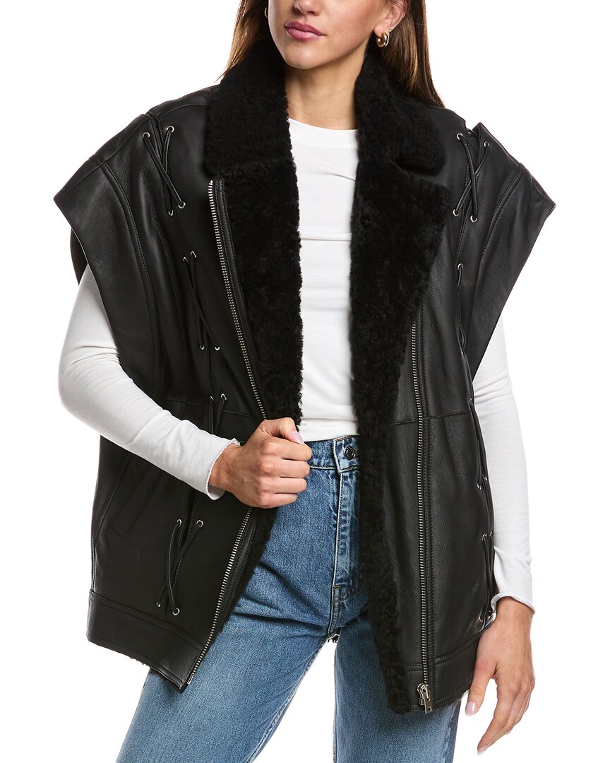 Iro Fjord Leather & Shearling Jacket In Multi