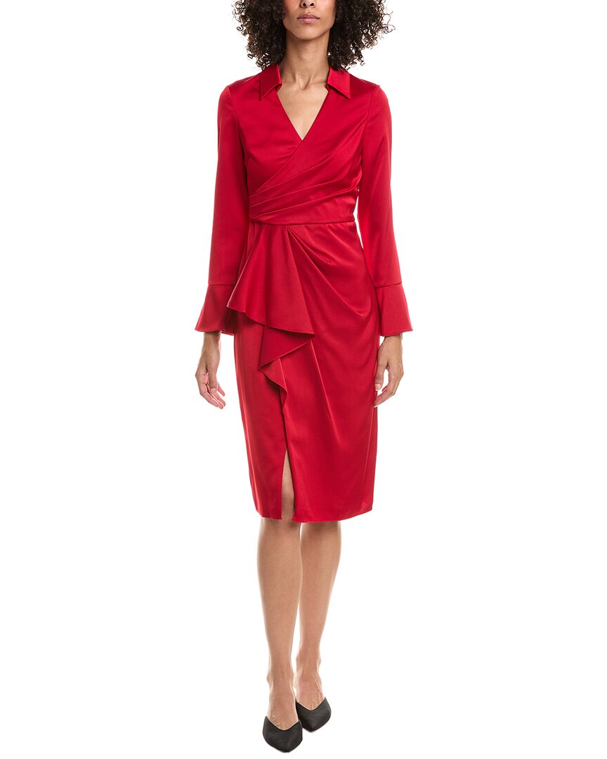 Aidan Mattox Aiden Mattox Satin Midi Dress In Red