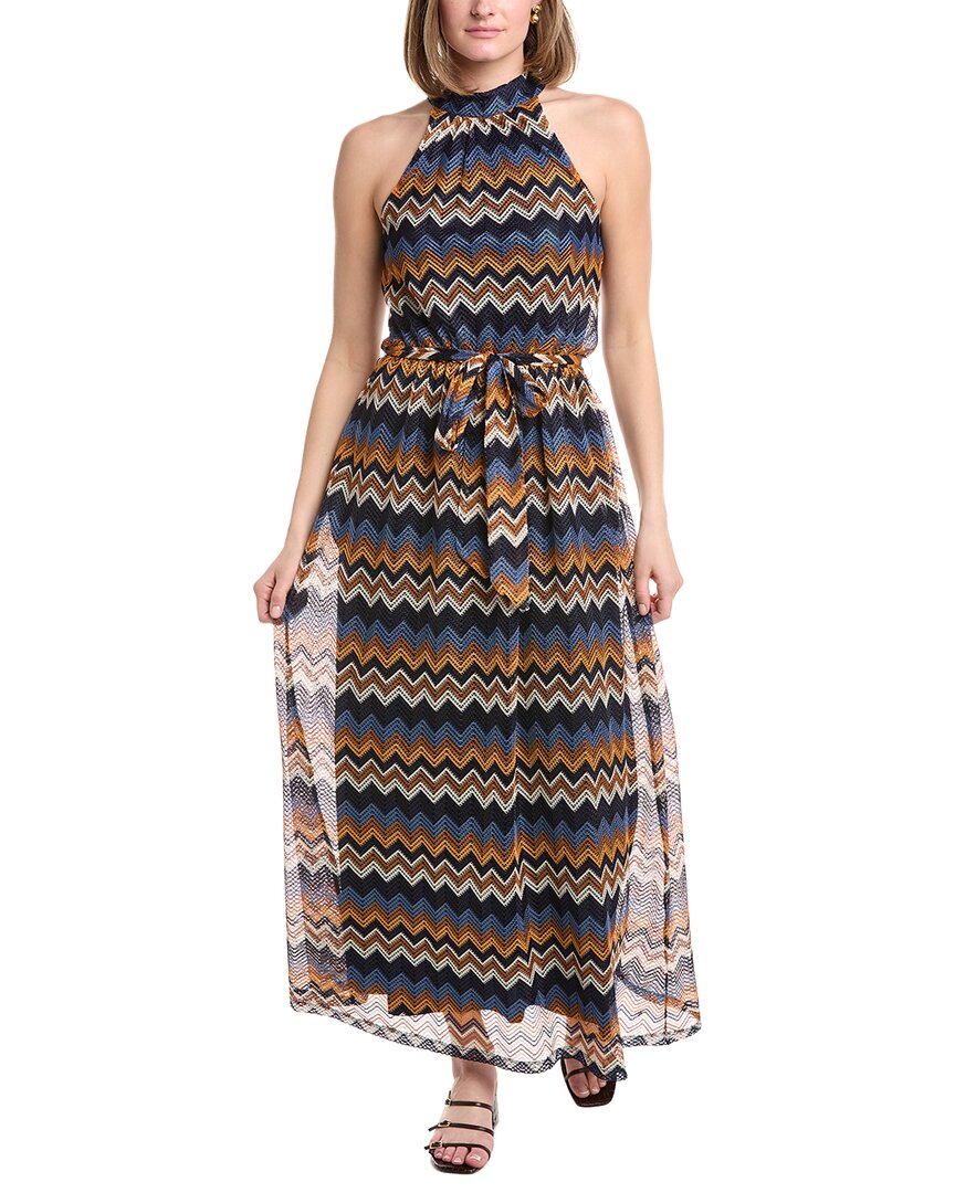 Julia Jordan Crochet Knit Sleeveless Maxi Dress In Blue