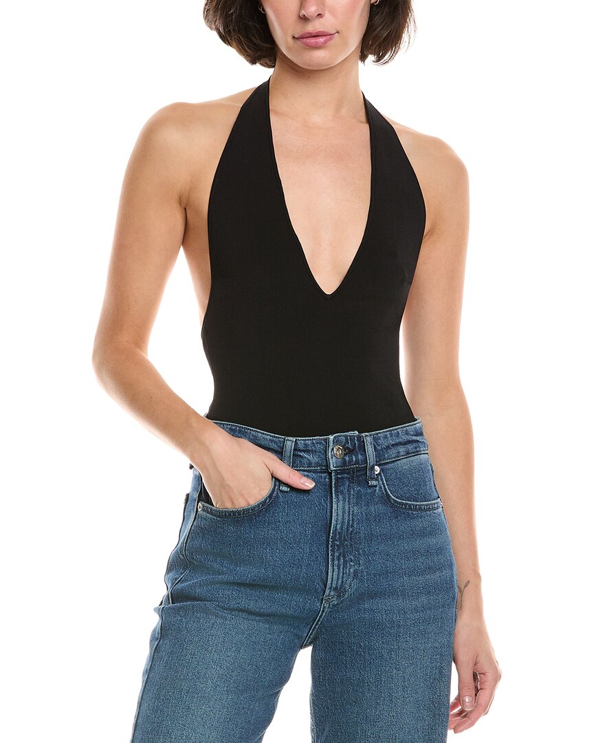 A.l.c Lila Plunge Halter-neck Bodysuit In Black