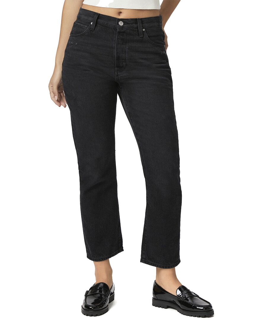 Paige Billy Dark Dawn Distressed Crop Jean In Black