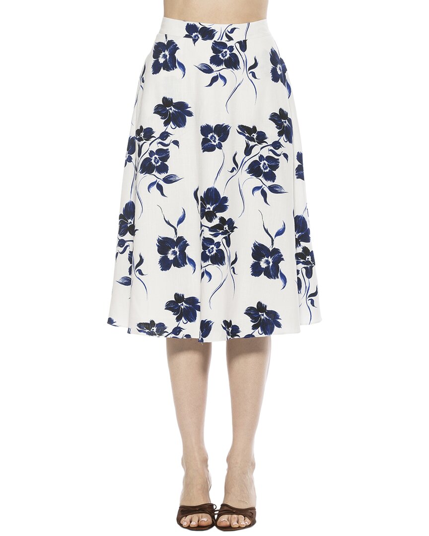 Alexia Admor Mabel Floral Midi Skirt In White