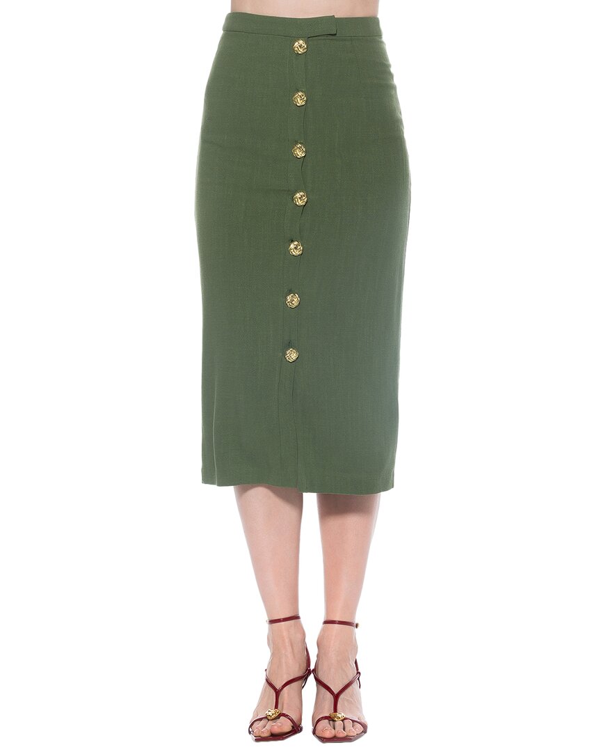 Alexia Admor Carla Linen-blend Pencil Skirt In Green