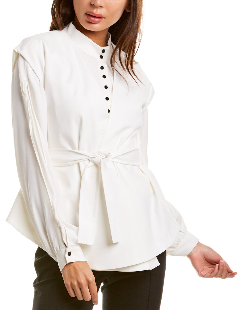 Image of Donna Karan Tie-Waist Top