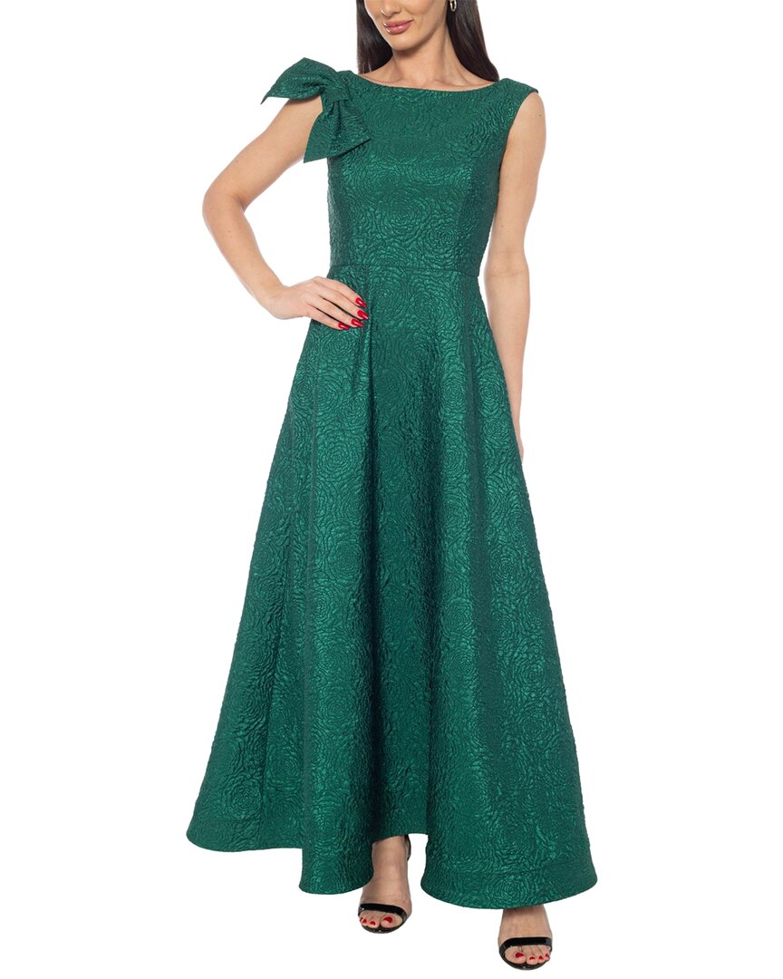 Marina Stretch Barcade Maxi Dress In Green