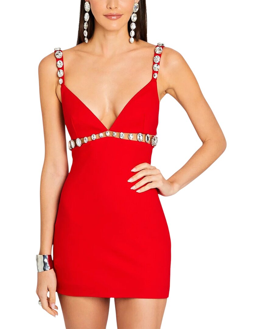 Amina Glam Mini Dress In Red