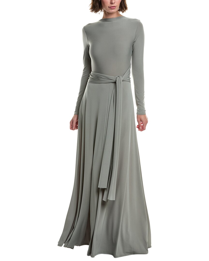 Issue New York Jersey Tie Gown In Green