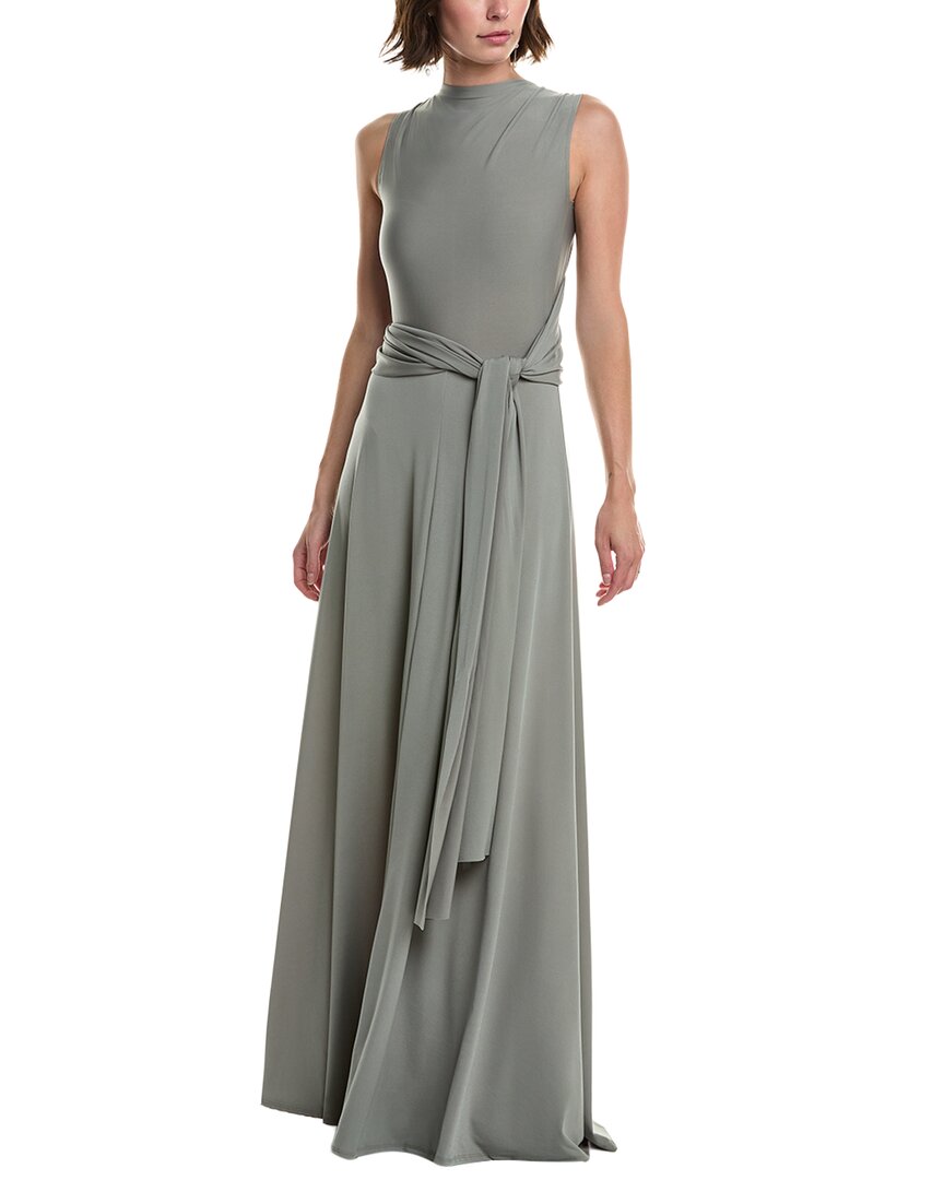 Issue New York Wrap Bodice Gown In Gray