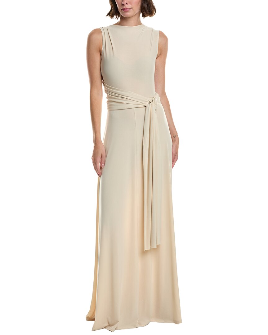 Issue New York Wrap Bodice Gown In Neutral