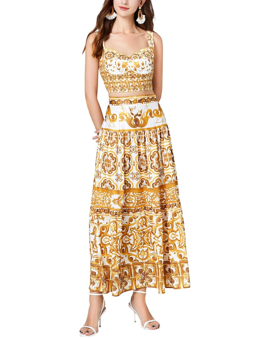 Kaimilan 2pc Top & Skirt Set In Gold