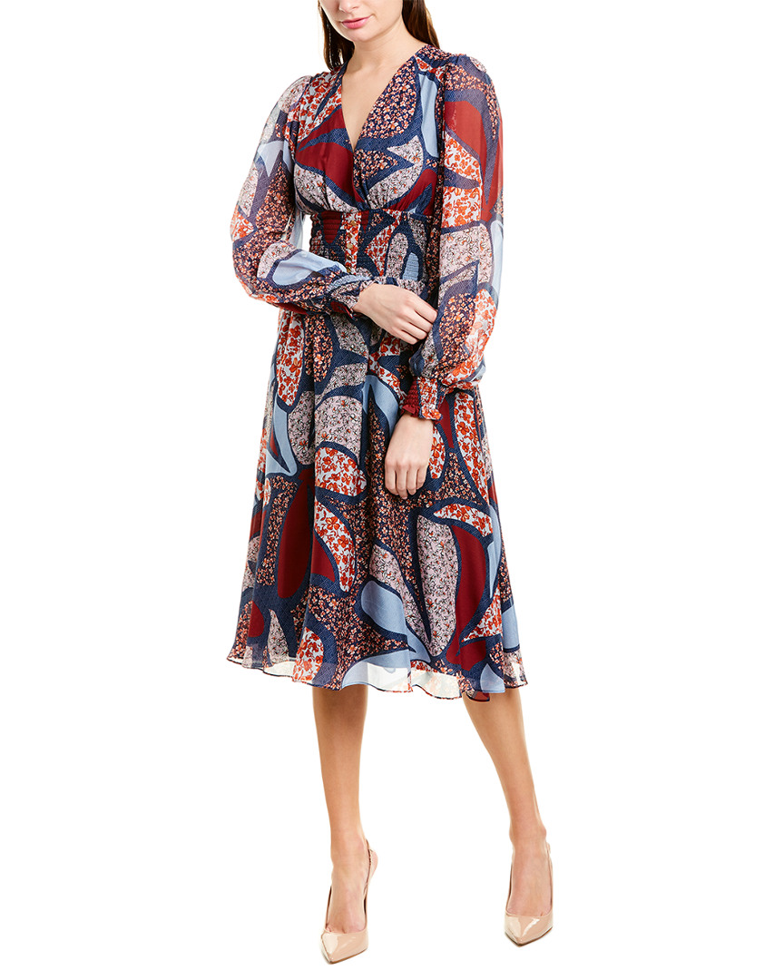 Image of Shoshanna Silk Midi Dress