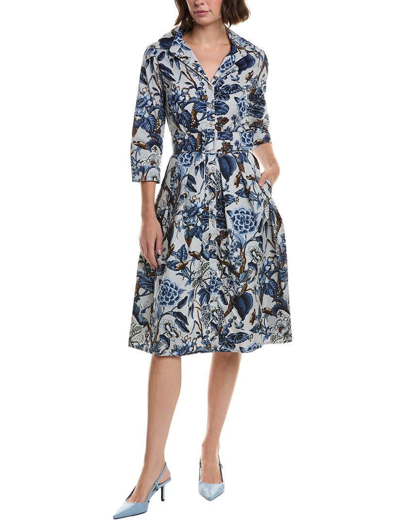 Samantha Sung Audrey #1 Shirtdress In Blue