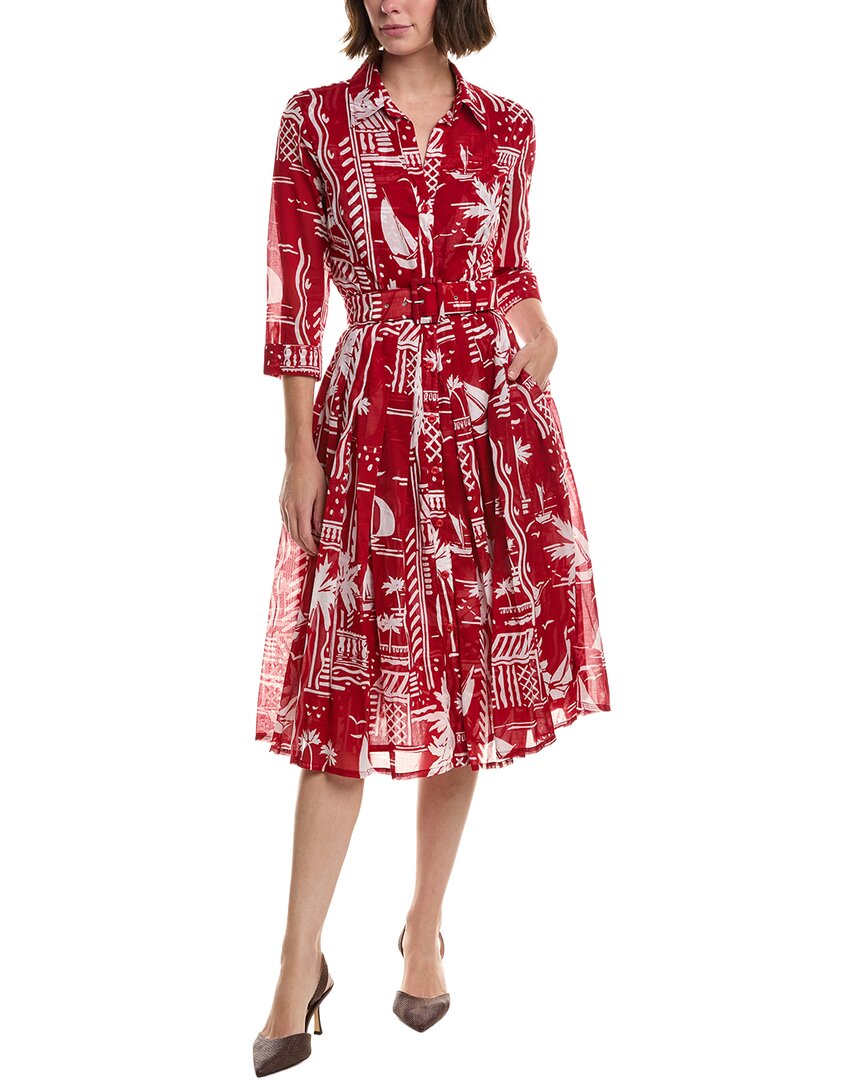 Samantha Sung Audrey 4 Shirtdress In Red