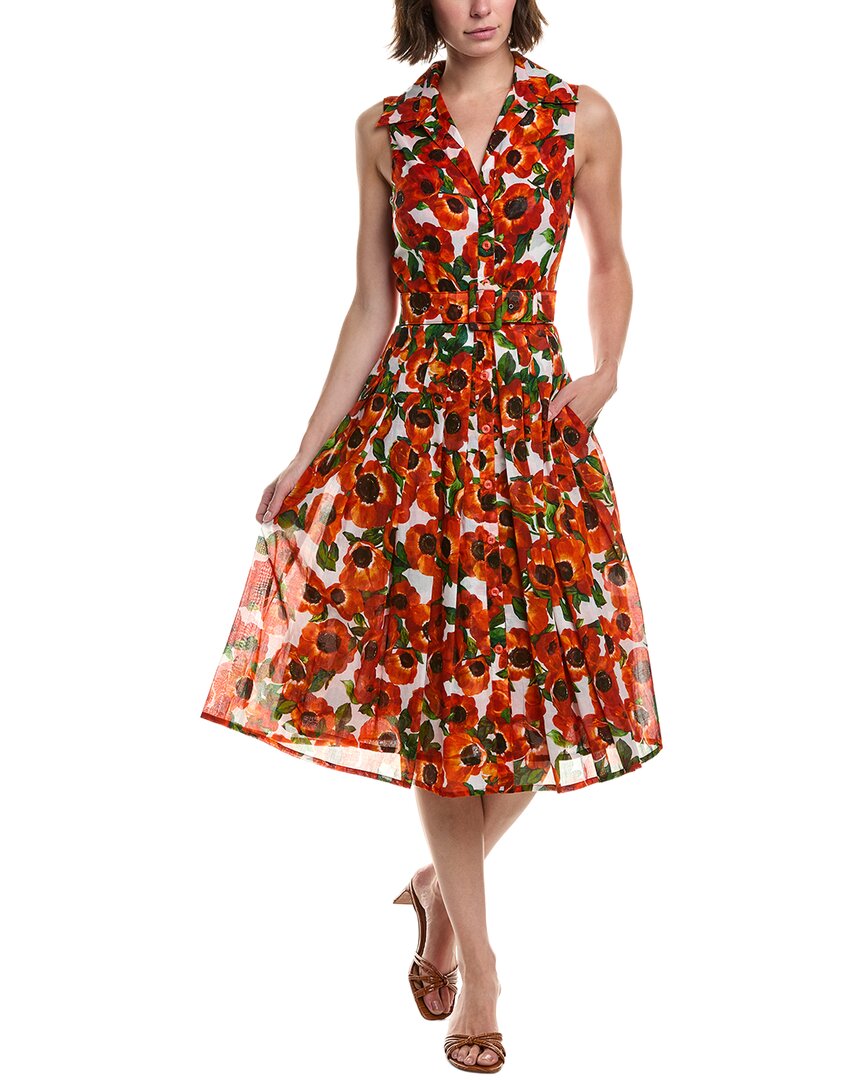 Samantha Sung Audrey 4 Shirtdress In Orange
