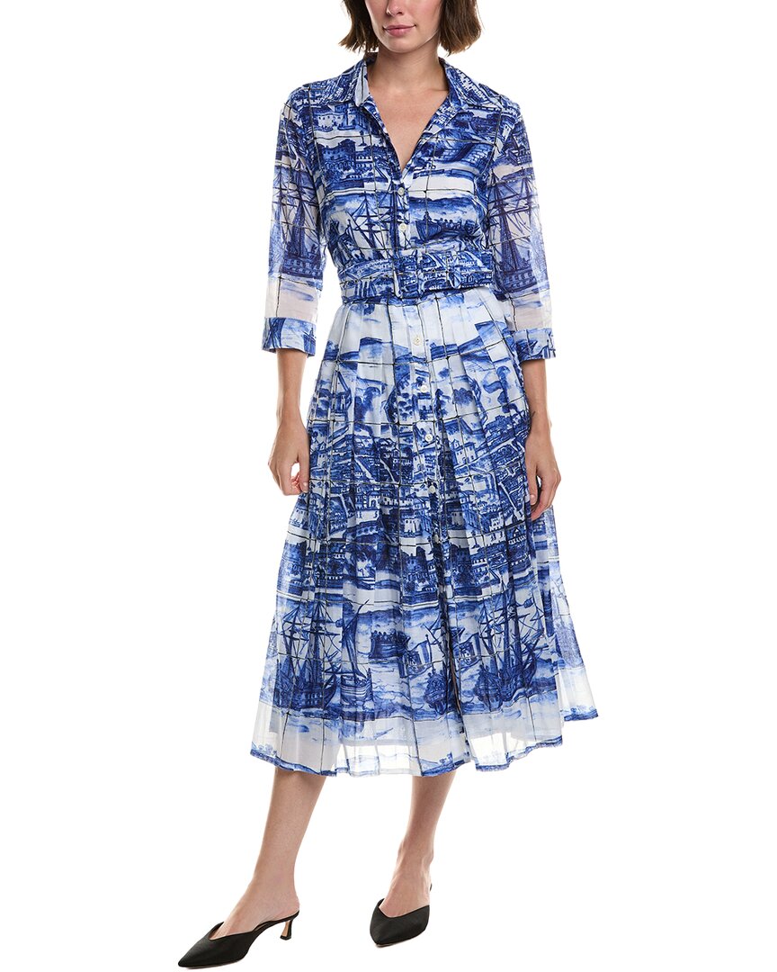 Samantha Sung Audrey 4 Shirtdress In Blue