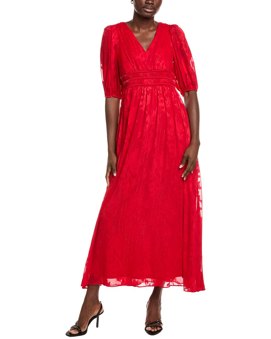 Taylor Abstract Print Dress In Red