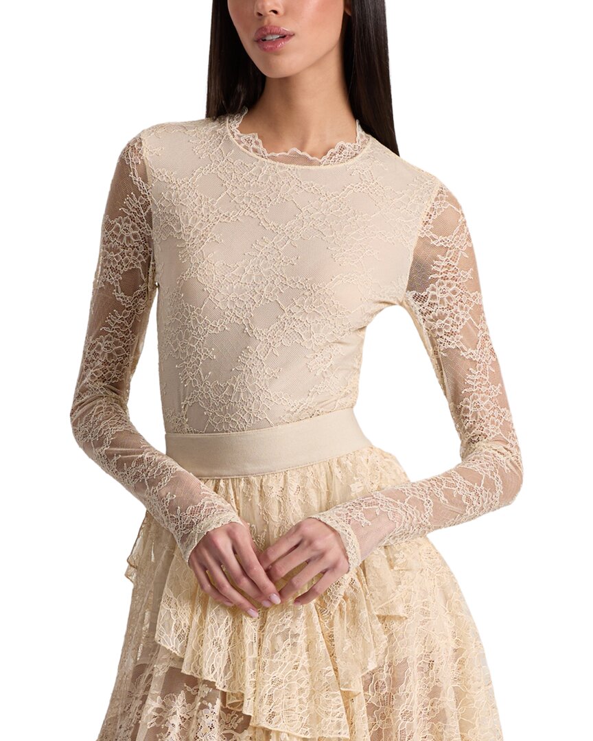Alice And Olivia Alice + Olivia Taeyn Bodysuit In Neutral