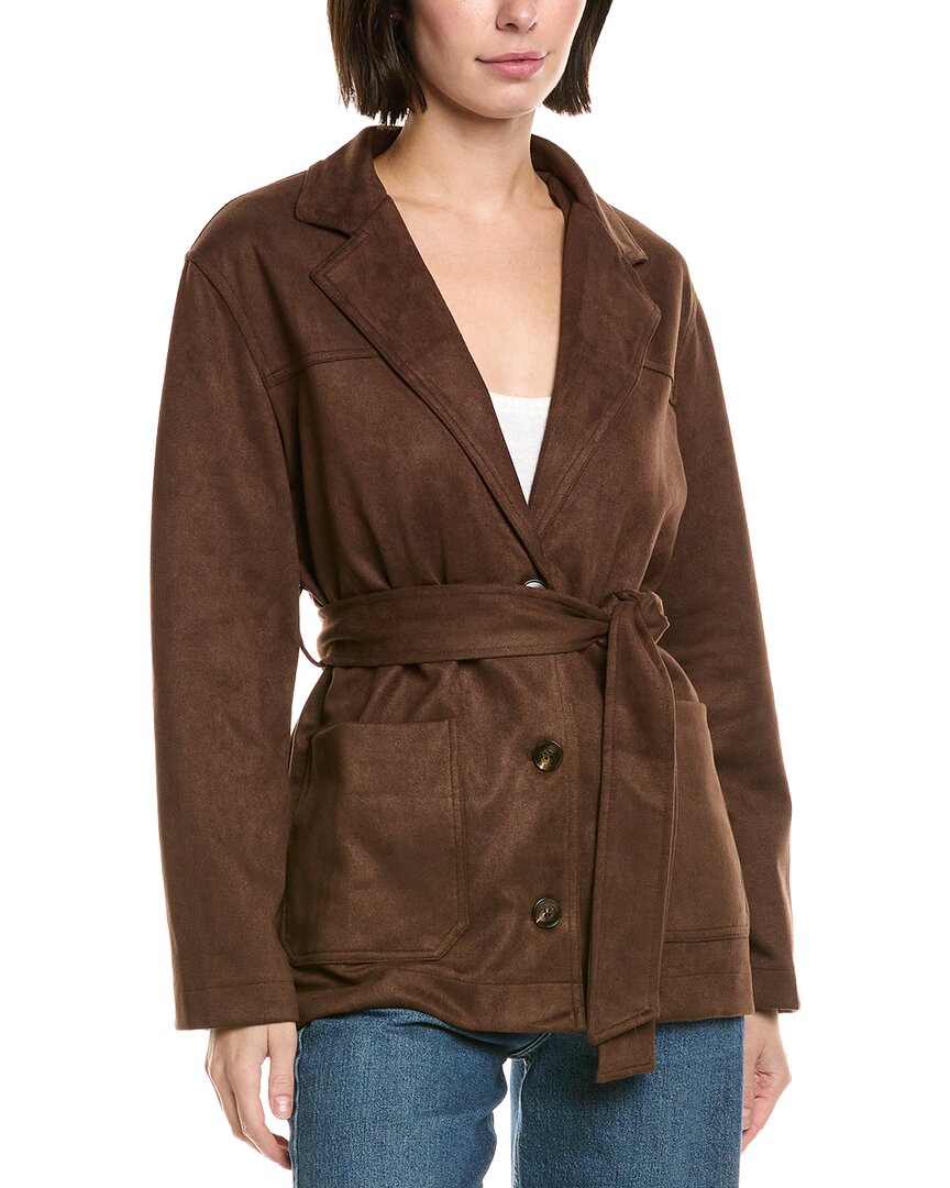 Femme Society Coat In Brown