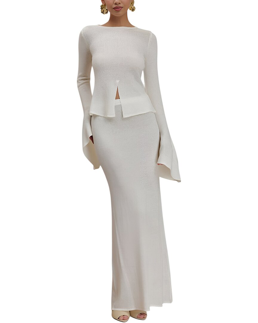 Monique Lagarde 2pc Top & Skirt Set In White