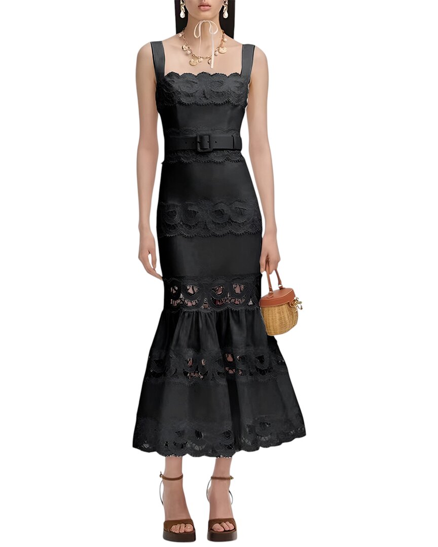 Mira Richi Midi Dress In Black
