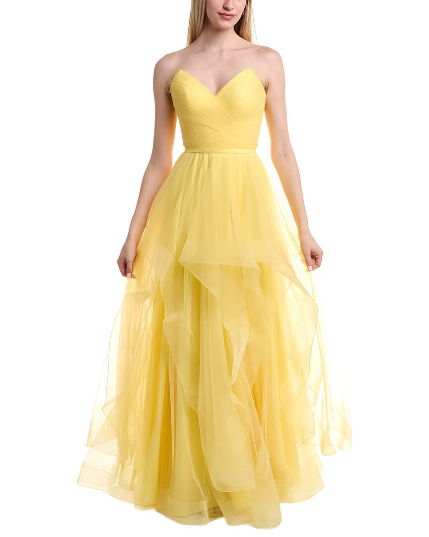 Issue New York Strapless Gown In Yellow