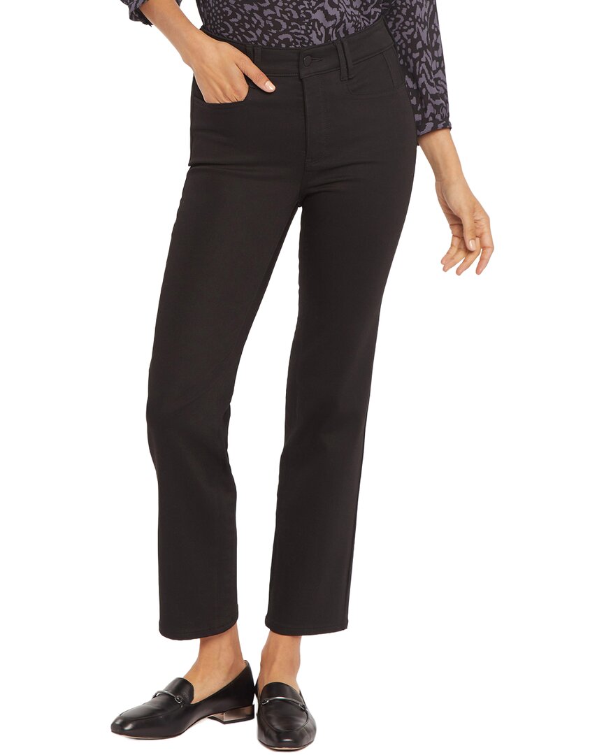 Nydj Petite Straight Black Rinse Ankle Crop Jean In Black